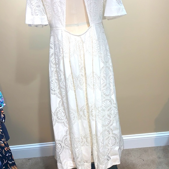 Anthropologie Maeve Eyelet Midi Dress - Picture 7 of 8